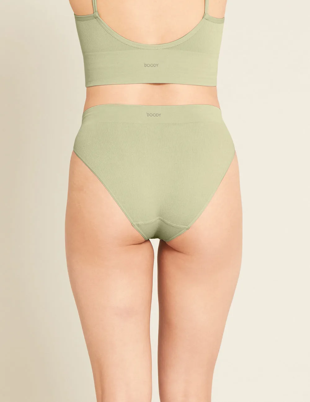 LYOLYTE Ribbed High Leg Brief - Sage